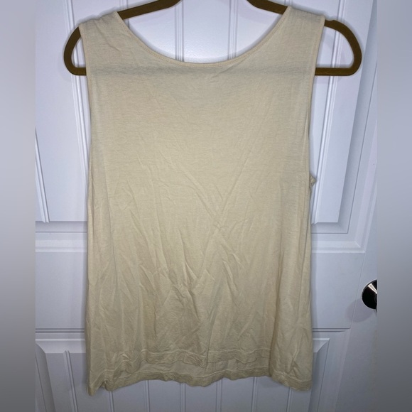 LOFT Cream Jeweled Collar Tank Top Blouse - Picture 6 of 7